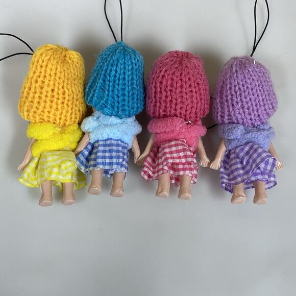 4 Small Doll Ornaments Backpack/Purse Charms Keychain Party Favor - Picture 7 of 7